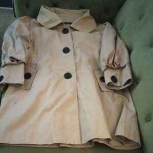 Women's Beige Trench Coat with Button Front